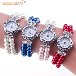 2024 Fashion Luxury Women Watches Pearl Bracelet Dress Quartz Wristwatch Female Jewelry Ladies Clock Relogio Feminino Saat