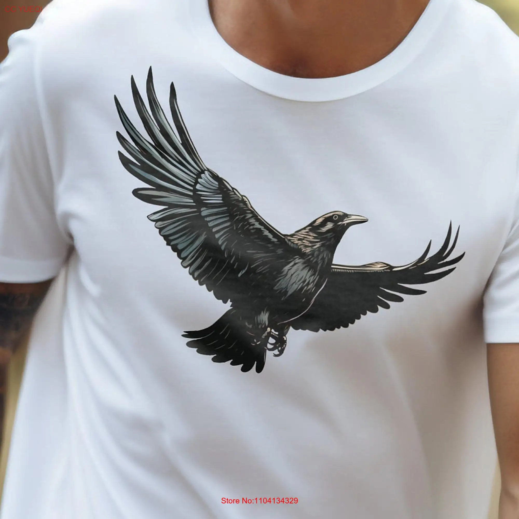 Soaring Raven  T Shirt long or short sleeves