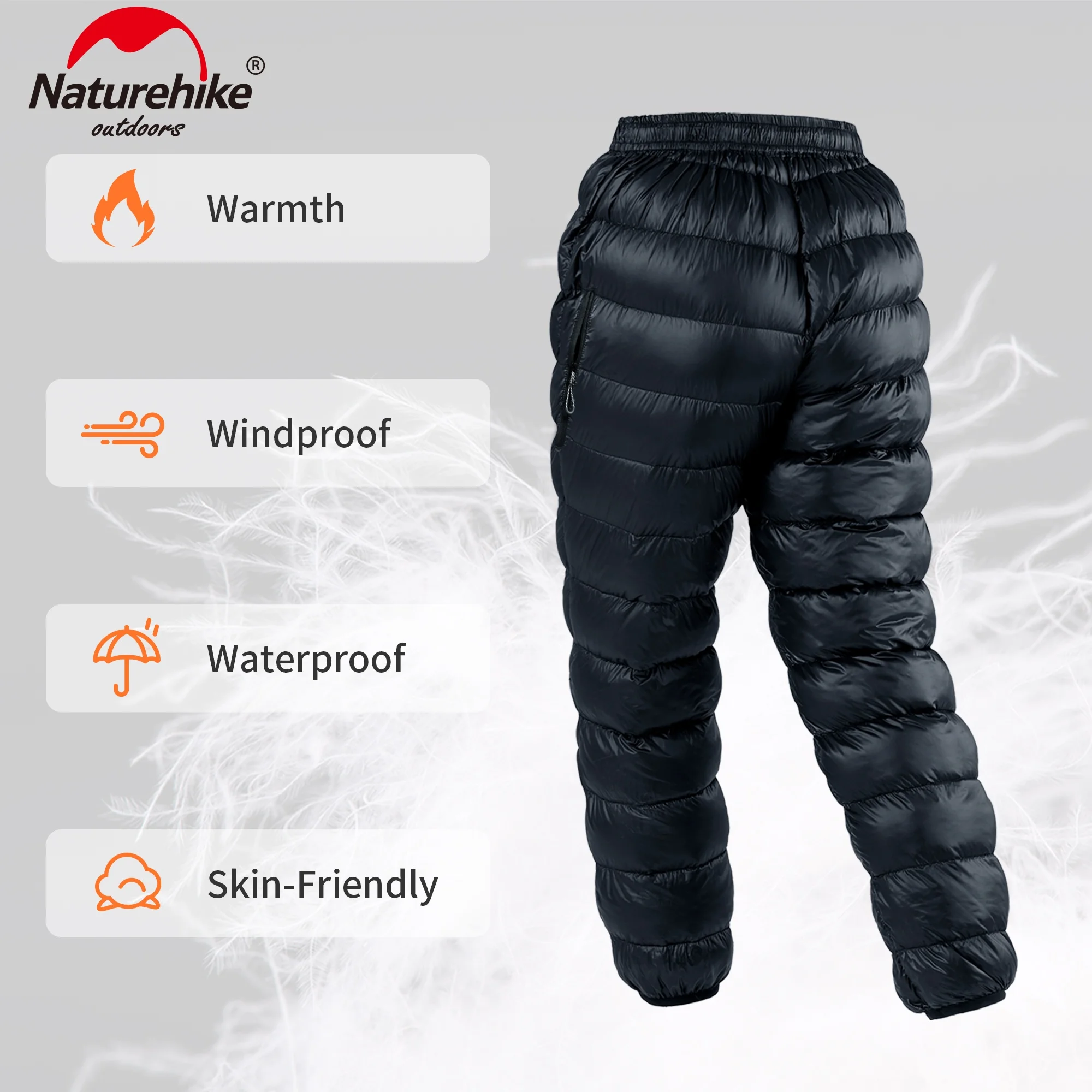 Naturehike Outdoor Camping Duck Down Pants Ultralight Mountaineering Hiking Down Pants Waterproof DW-90 Down Pants