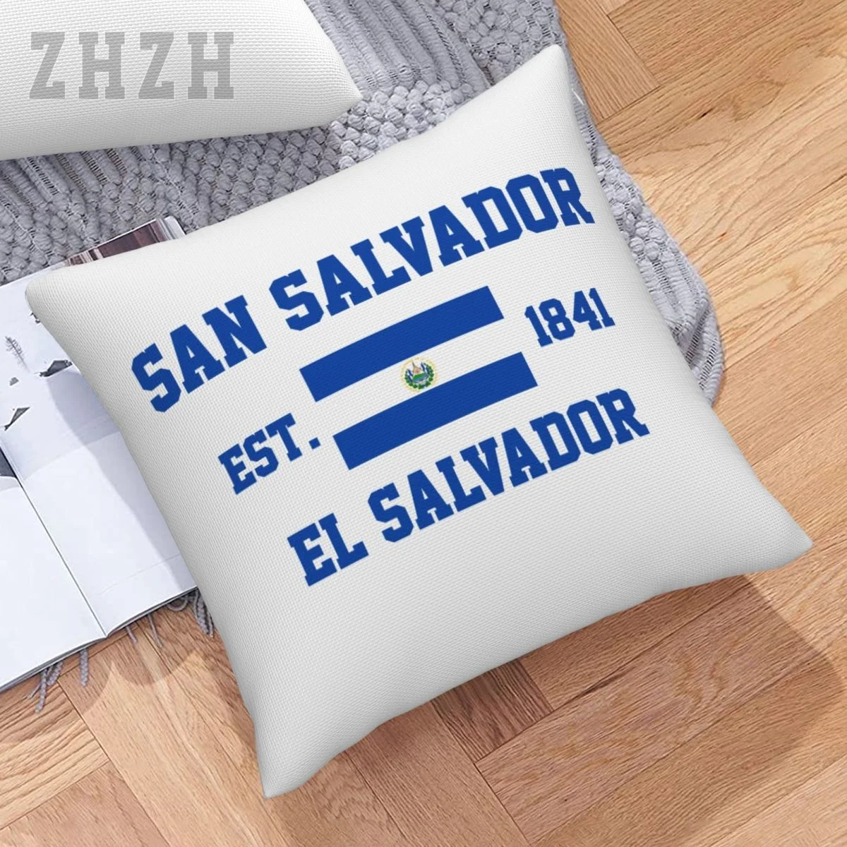 Linen Pillowcases El Salvador EST.1841 San Salvador Capital Throw Pillow Cover Family Home Decor Sofa Car Waist Cushion