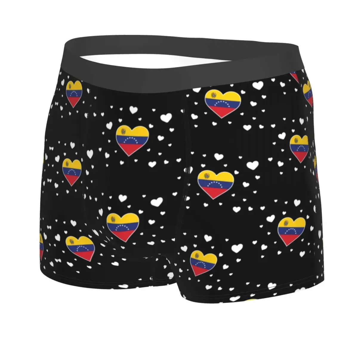 Custom Venezuela Love Flag Heart Boxers Shorts Panties Men's Underpants Comfortable Republic Of Venezuela Briefs Underwear