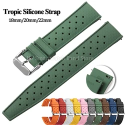 18mm 20mm 22mm Tropic Silicone Watch Strap for Men Women Sport Quick Release Wrist Band Waterproof Rubber Bracelet Accessories