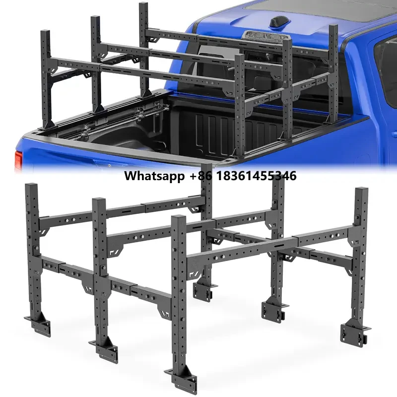 

For /Sierra/F-Series/Tacoma/Tundra/Titan/Frontier/Colorado//JTAdjustable Universal Ladder Cargo Rack Bed Racks