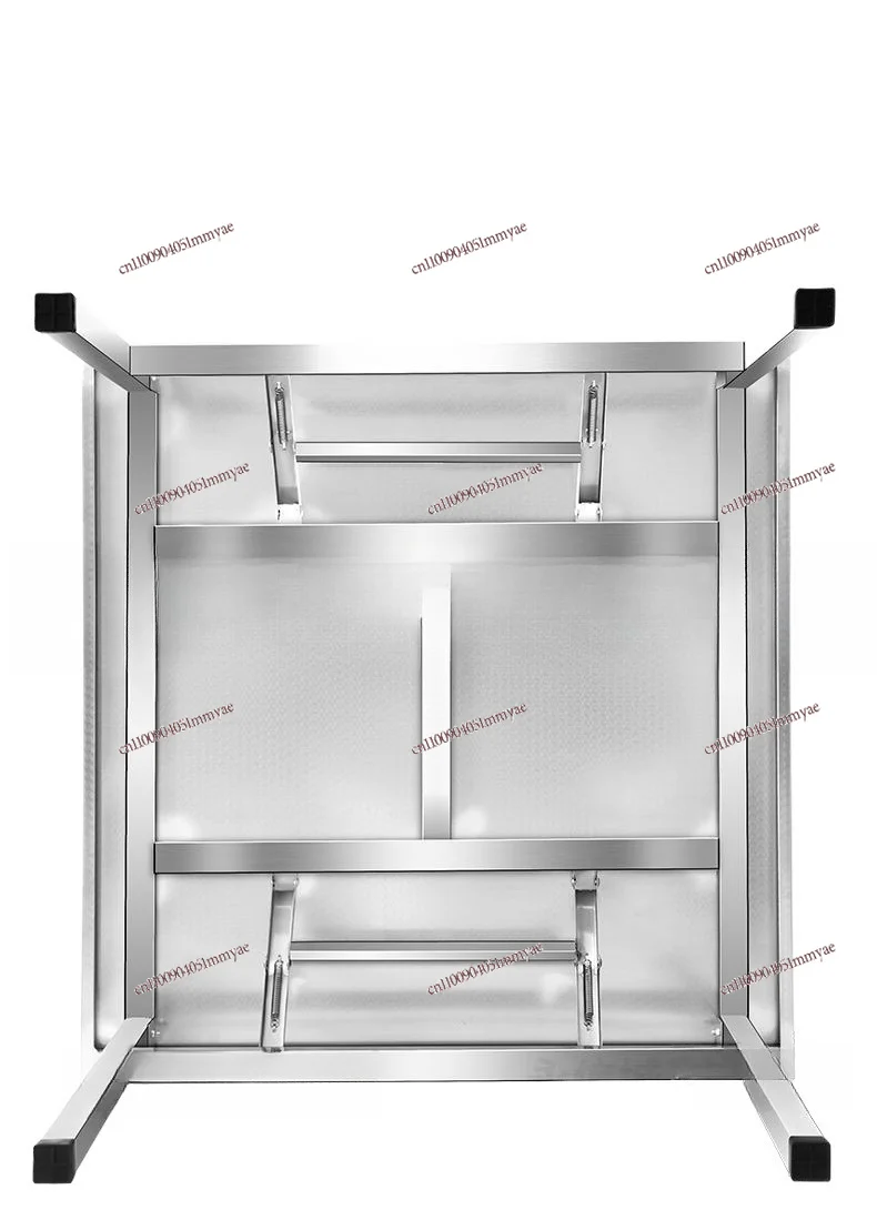 Stainless Steel Folding Table Household Dining Table Hotel Night Market Stall BBQ Table Folding Console