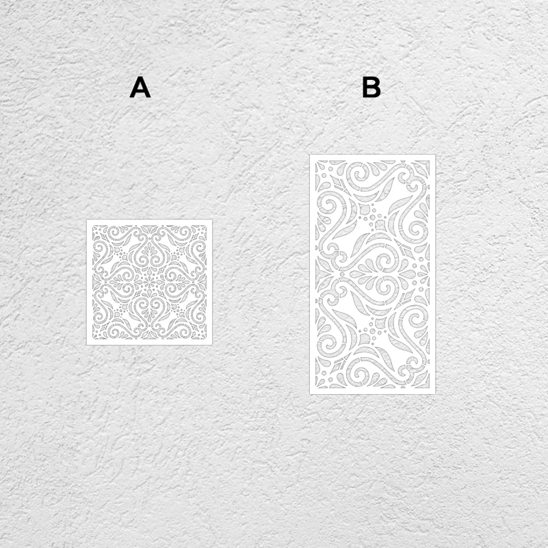 Plantilla de plástico Extra Damask Classic S274 para pintura de pared, decoración de yeso, masilla, grande, 40cm - 80cm