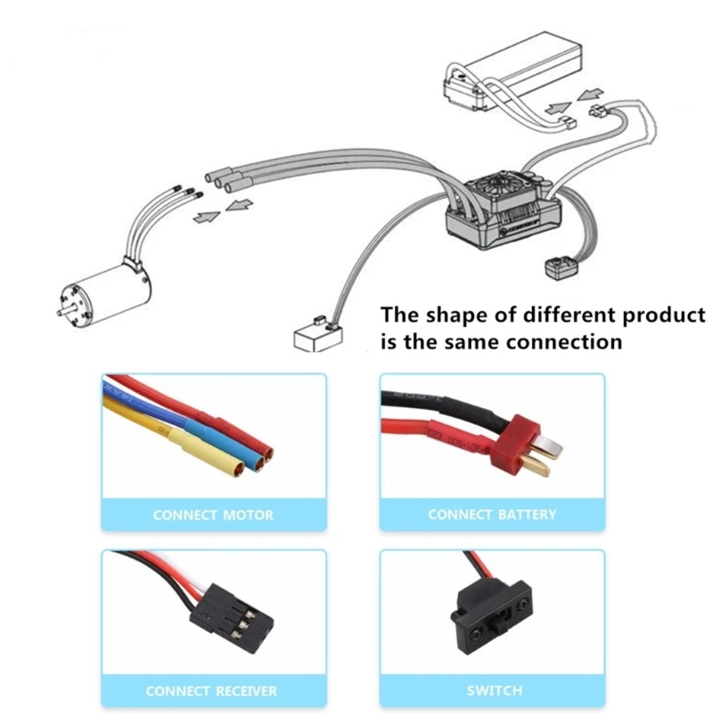 

45A 60A 80A 120A Brushless Electric Speed Controller DIY for Stable Driving Waterproof for 1/10 Truck Drop shipping