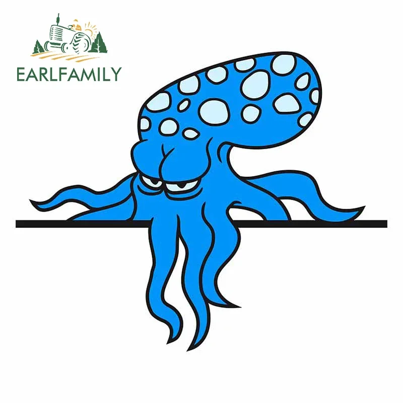 EARLFAMILY 13cm x 10.7cm for Blue Squid Car Stickers Snowboard Silhouette Decal Camper Motorcycle Creative Anime JDM Assessoires