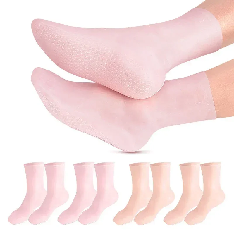 

2Pcs Silicone Moisturizing Foot Socks for Dry Cracked Feet Foot Care Socks Spa Pedicure Socks Massage Moisturizing Gel