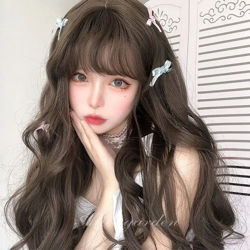 ‌ Lolita pruik dubbele paardenstaart - 85 cm krullende pruik met nephoofdhuid, geen reflectie, klaar om te dragen, anime cosplay accessoires