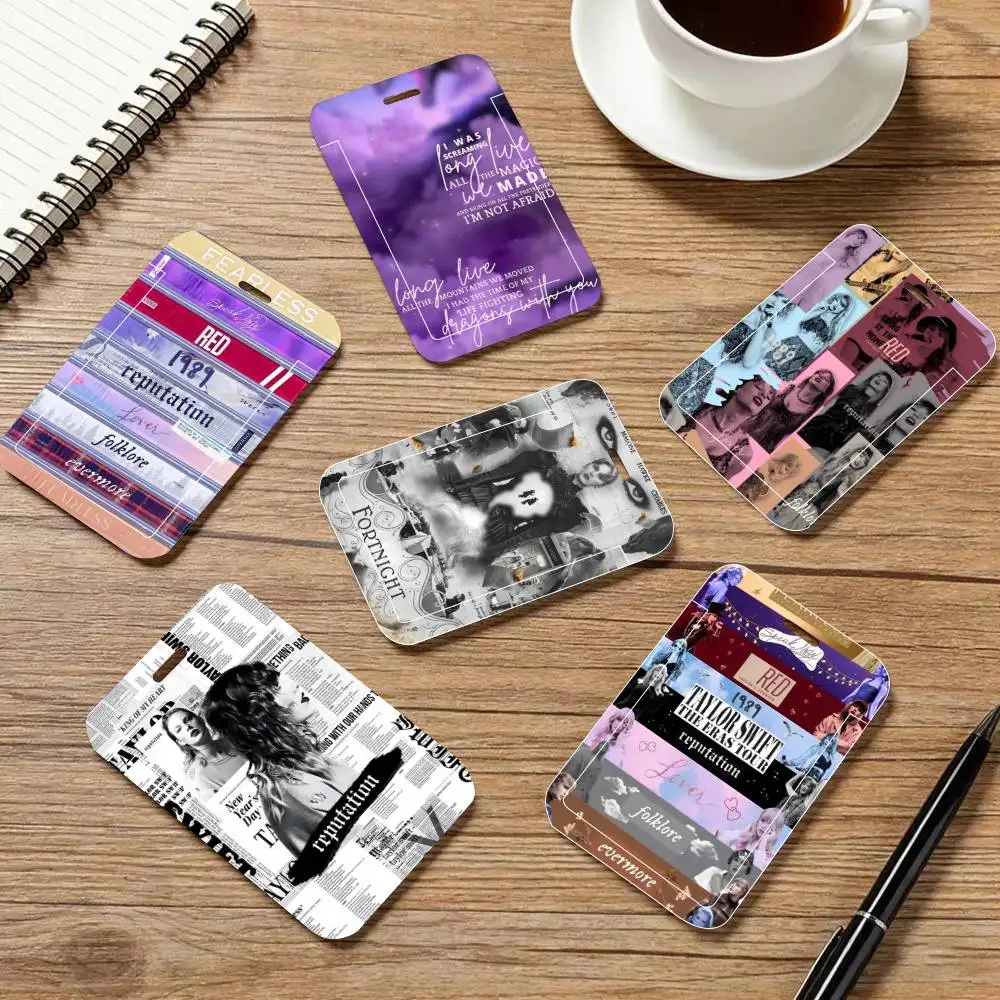 Singer T-Taylor S-Swift ID Card Holder Neck Strap Pendant Door Badge Holder Lanyards Keychain Work Credential Case Gift