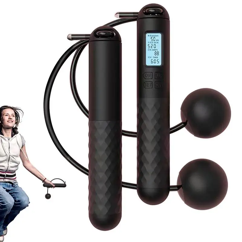 Ropeless Jump Rope With Counter Fitness Weighted Skipping Rope Smart Cordless Counting Skipping Rope For Fitness Accessories