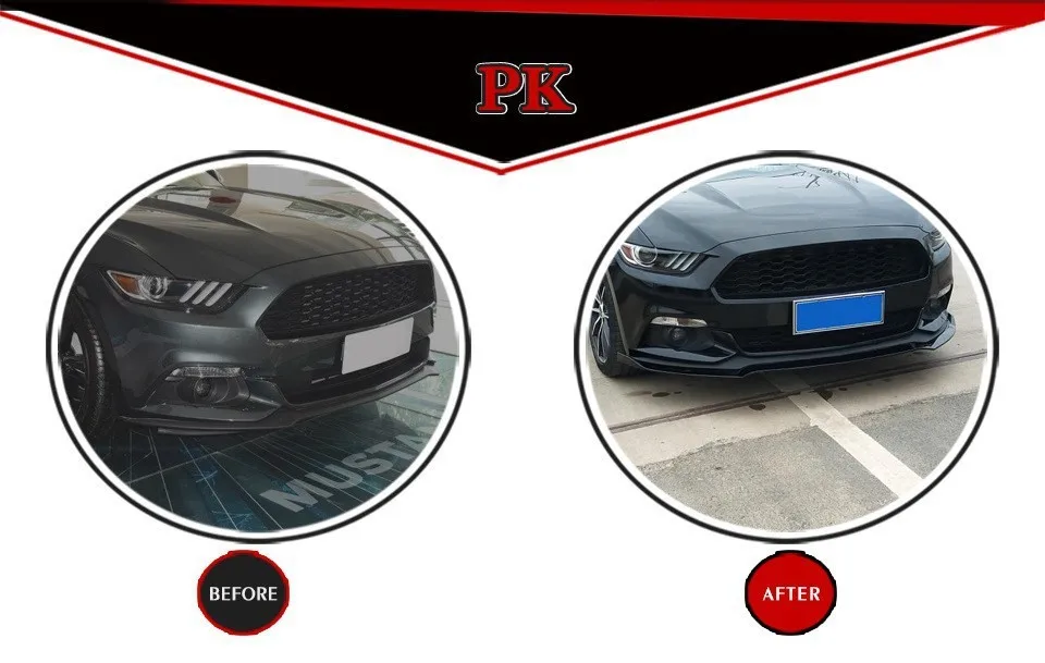 

Модификация автомобиля фитинги подходит для 15-18 Ford Mustang трехсекционный передний лопаточный бампер передняя губа