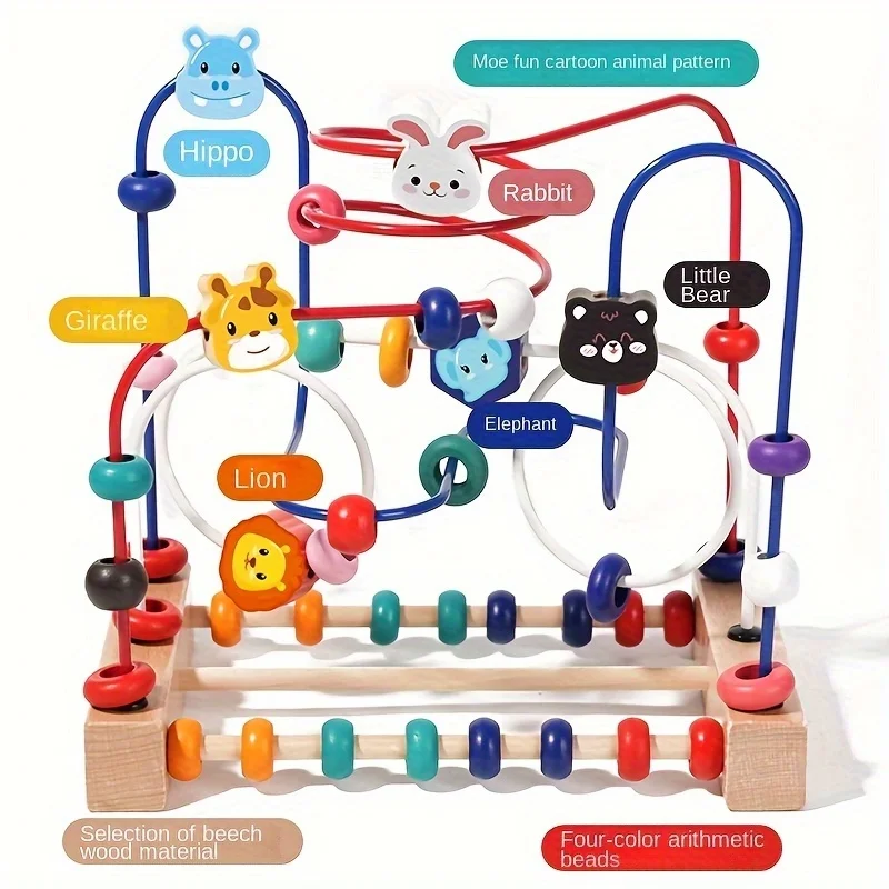 Interactive Bead Puzzle for Infants & Toddlers - An Educational Toy To Explore The World and Develop Hand-Eye Coordination