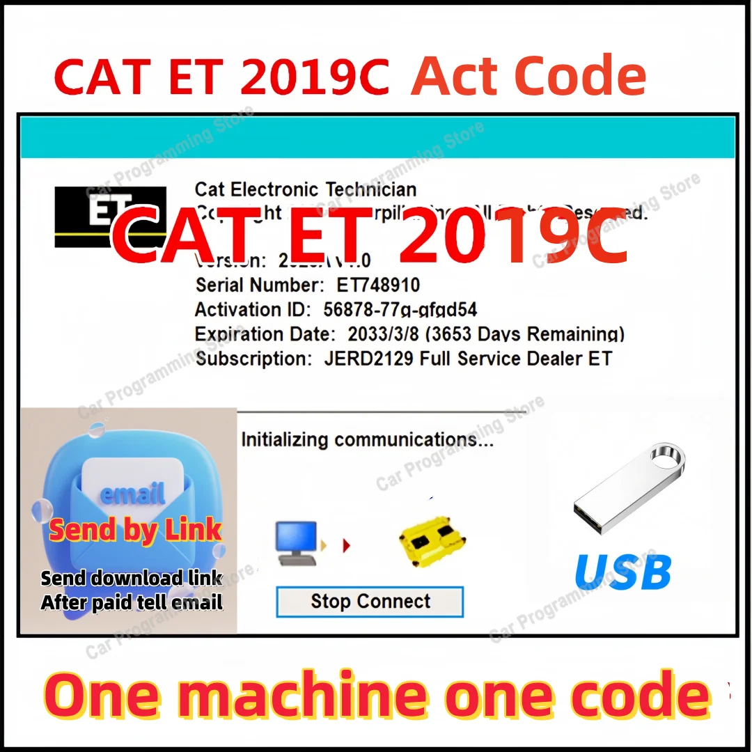 Software de Diagnóstico Automotivo para Red Cat ET 2019C para Red Caterpillar Electronic Technician com Vídeo + código de ativação