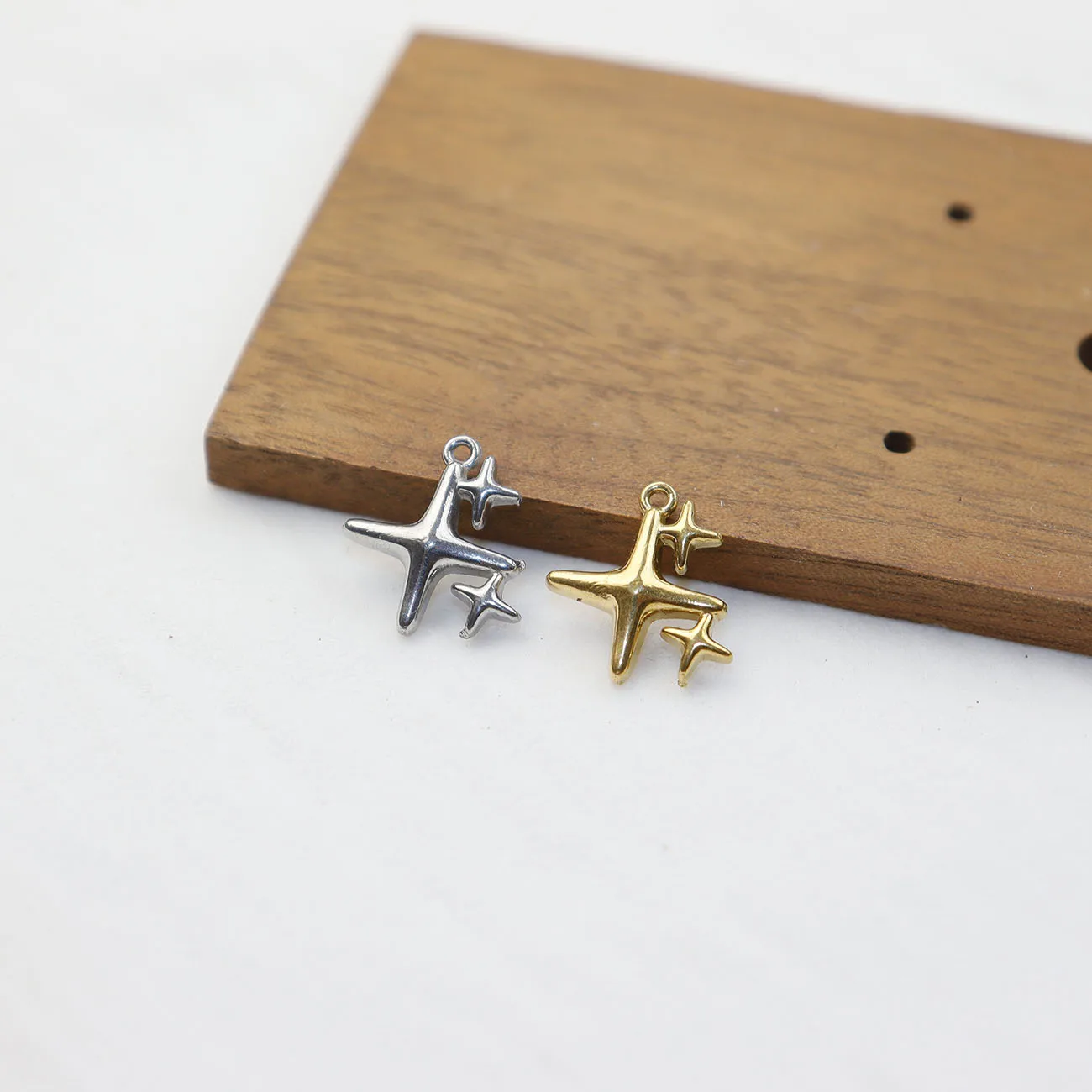 5 قطع الفولاذ المقاوم للصدأ ستار الأزياء والمجوهرات التبعي مكونات سحر قلادة DIY الحرفية فراغ لوحة للماء مضاد الأرجية #1