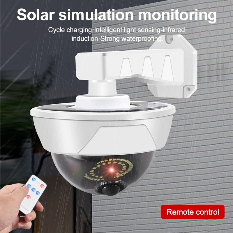 Fake Solar Camera Outdoor Waterproof CCTV Surveillance Simulation Fake Camera Family Safety Protection Lighting Dummy Camera