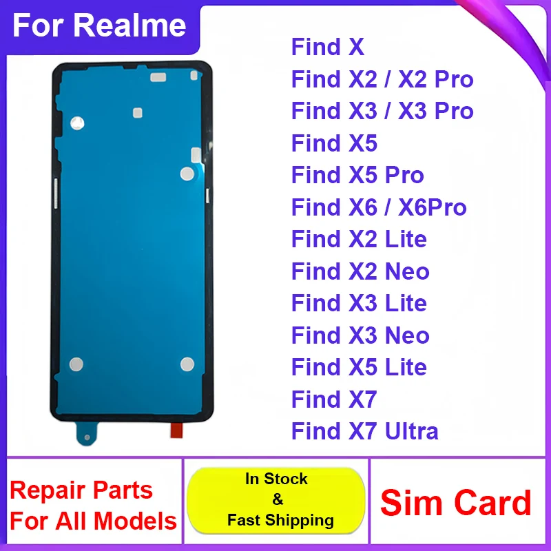 Cubierta de la carcasa de la batería trasera para OPPO Find X X2 X3 X5 Pro, pegatina adhesiva de repuesto