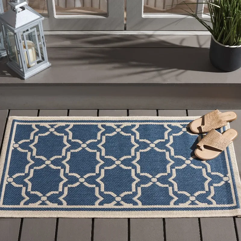 Geometric Bordered Indoor/Outdoor Area Rug, 2' x 3'7
