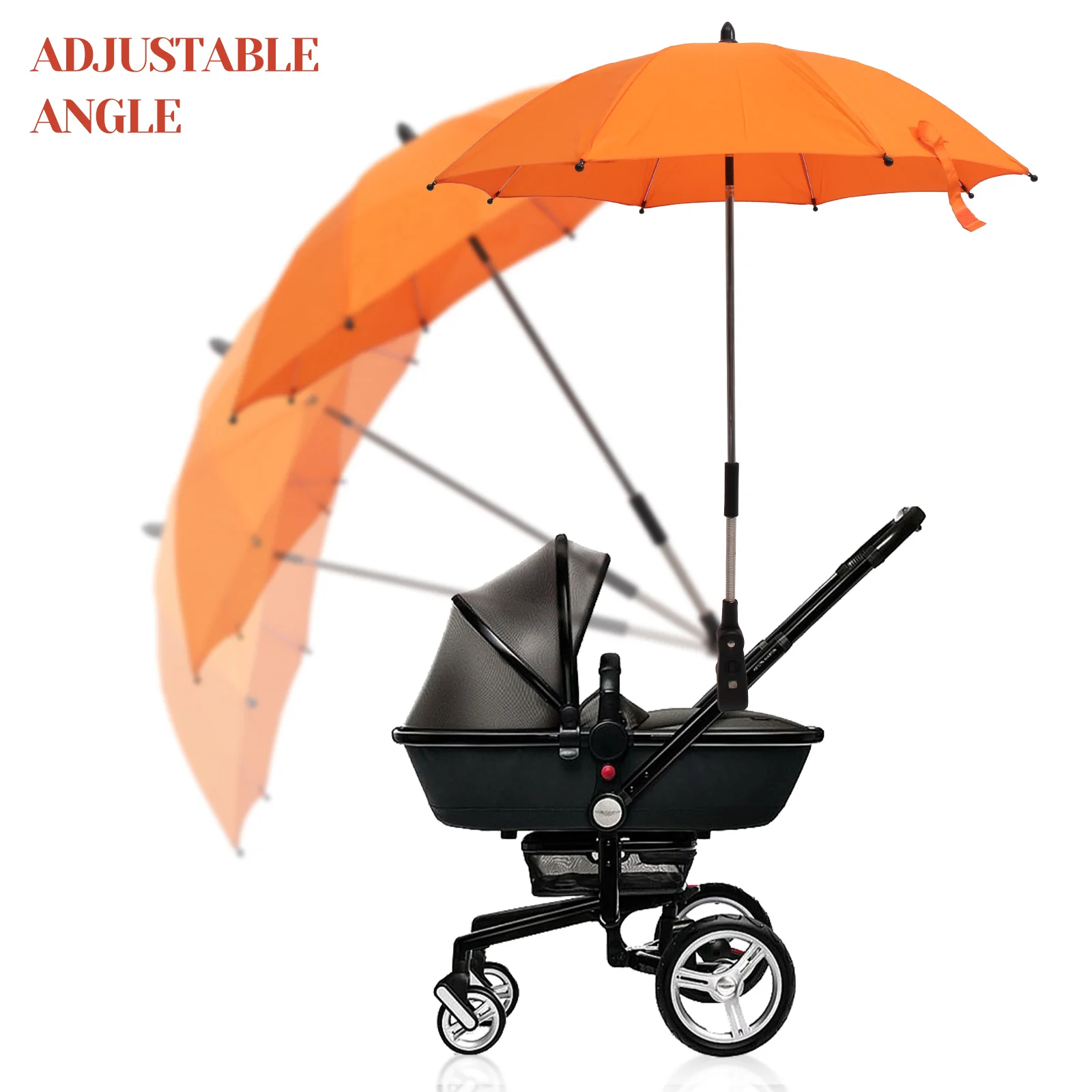 

Umbrella for Stroller with Adjustable Holder Free Hands Outdoor Walk Rainy Day Sun Protection Pram Pushchair Wheelchair