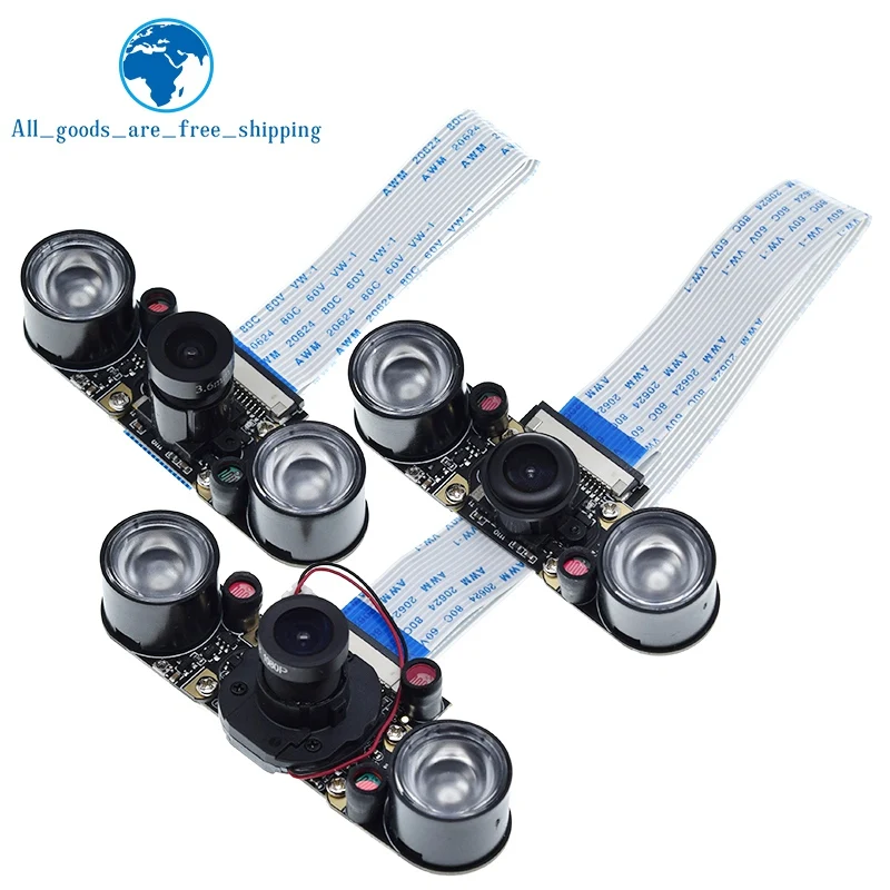 Raspberry Pi 4 Nachtzicht Fisheye Camera 5MP OV5647 70/95/160 Graden Focal Verstelbare Camera voor Raspberry Pi 3 Model B Plus