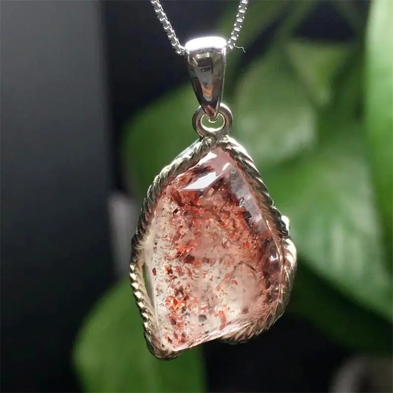 

S925 Natural Freeform Super Seven Quartz Pendant Healing Reiki DIY Jewelry Accessories Holiday Gift 1PCS
