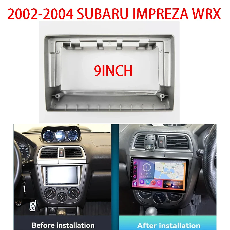 

9 inch Car Fascia Radio Panel for SUBARU Impreza WRX 2002-2004 Dash Kit Install Facia Console Bezel Adapter Plate Trim