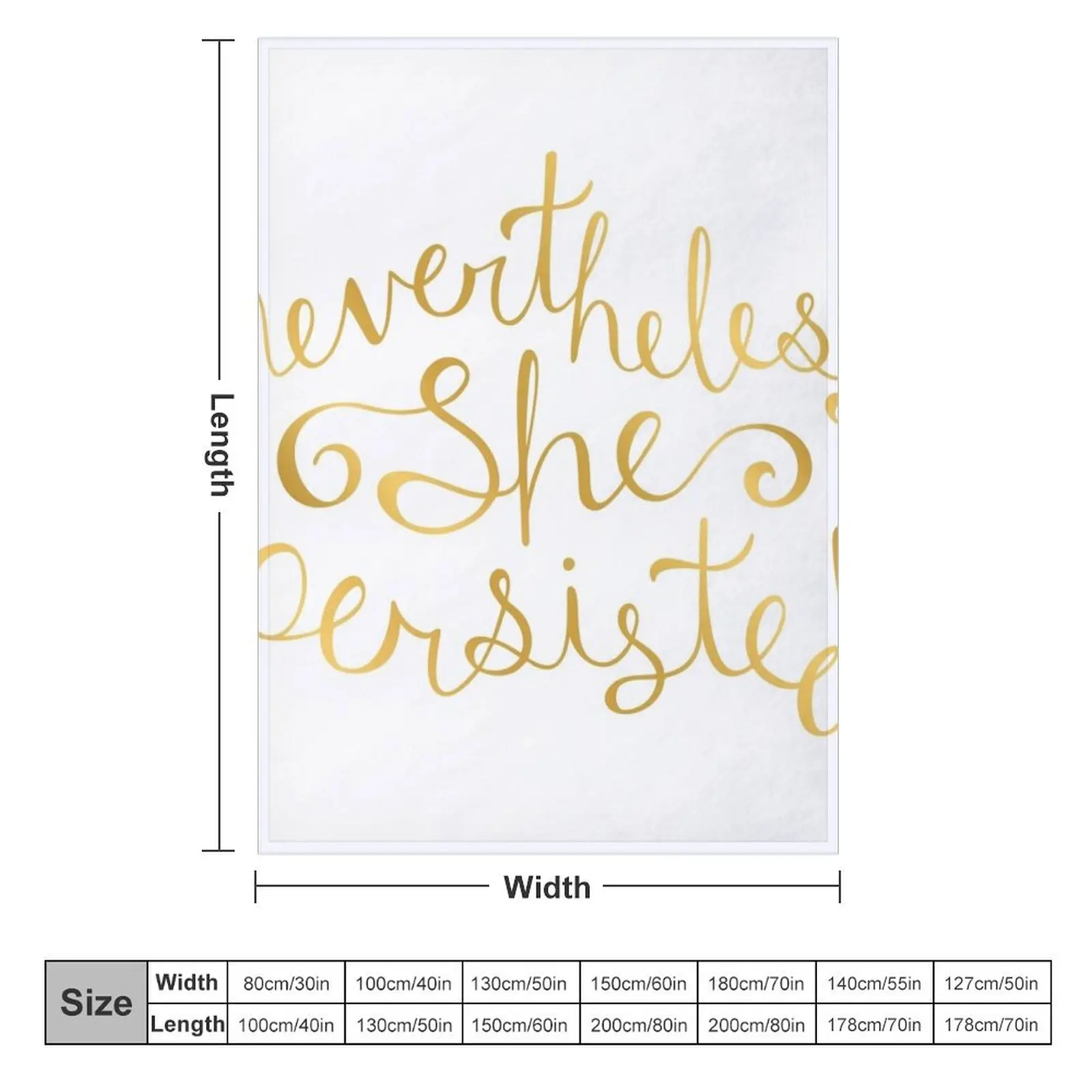 Nevertheless, She Persisted - Faux Gold Foil Throw Blanket Blankets For Baby Weighted Blankets