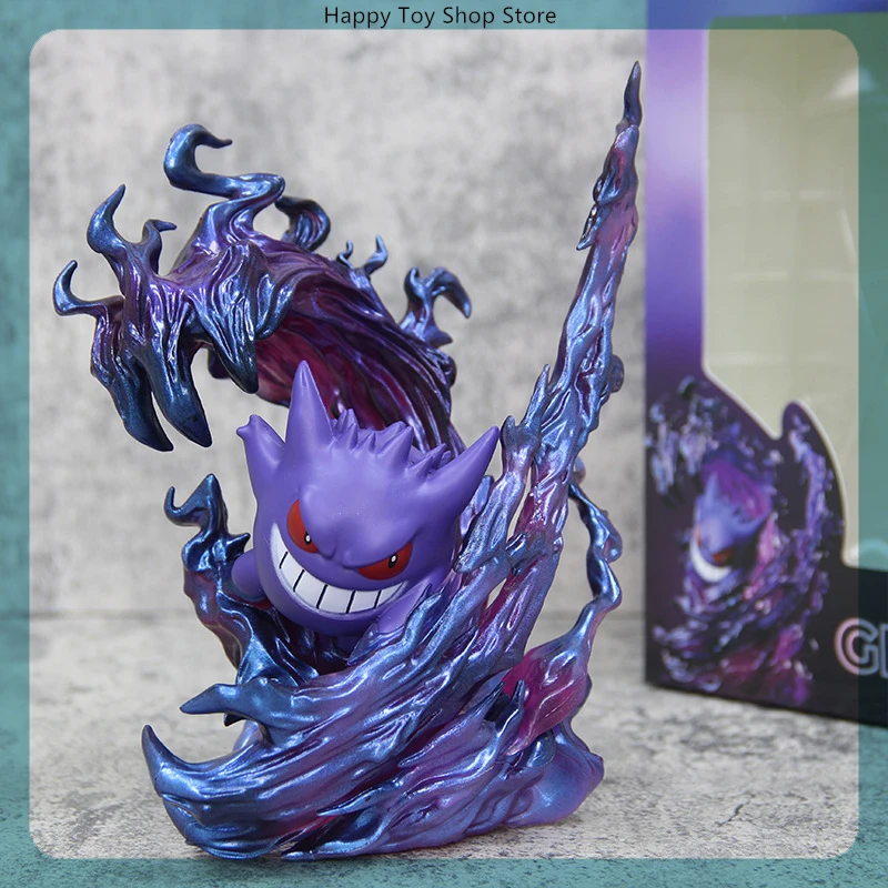 

18cm Pokemon Gengar Shadow Claw Attack Anime Figure Game Popular Characters Statue Collectible Kawaii Model Kids Toys Doll Gifts