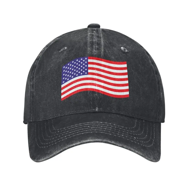 

Custom Fashion Cotton Us Flag Simplle Baseball Cap for Women Men Adjustable Dad Hat Performance