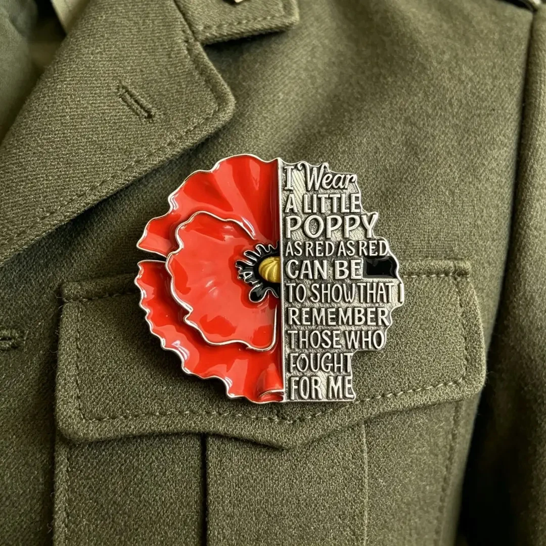 Creative Red Friday Brooch Memorial Day Badges Remembrance Day Patriotic Fashion Clothes Pins Backpack Decoration Jewelry Gifts