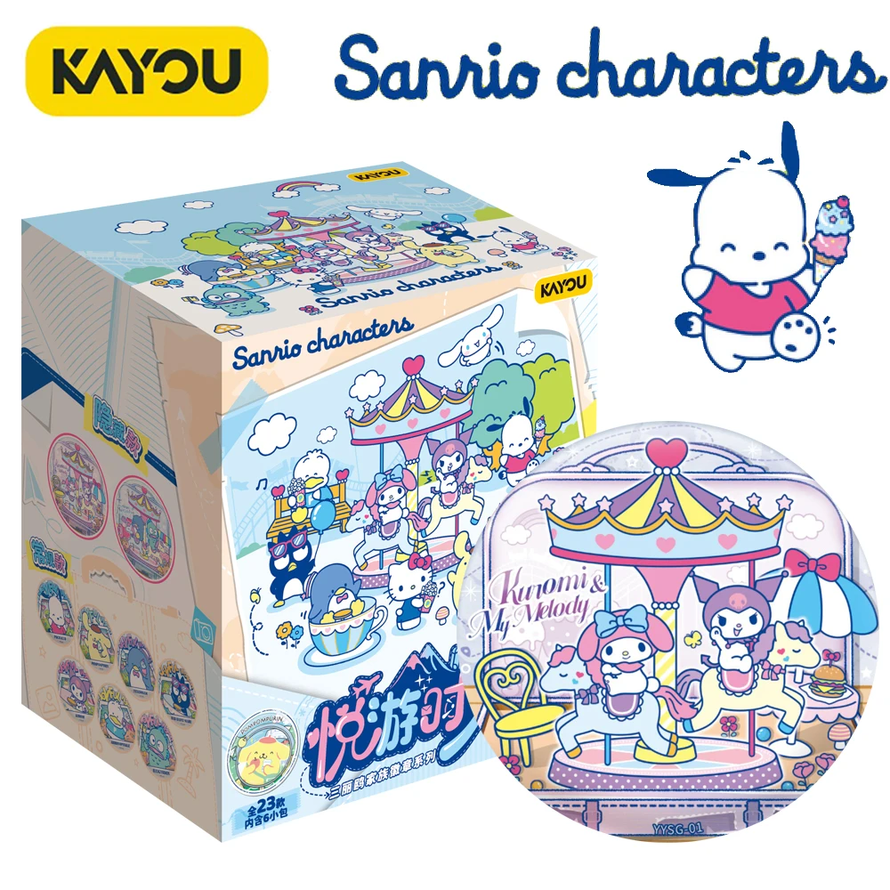 

Оригинальные круглые значки Kayou Sanrio с персонажами аниме Pochacco и Kuromi, серия «Веселое время», милые броши-аксессуары