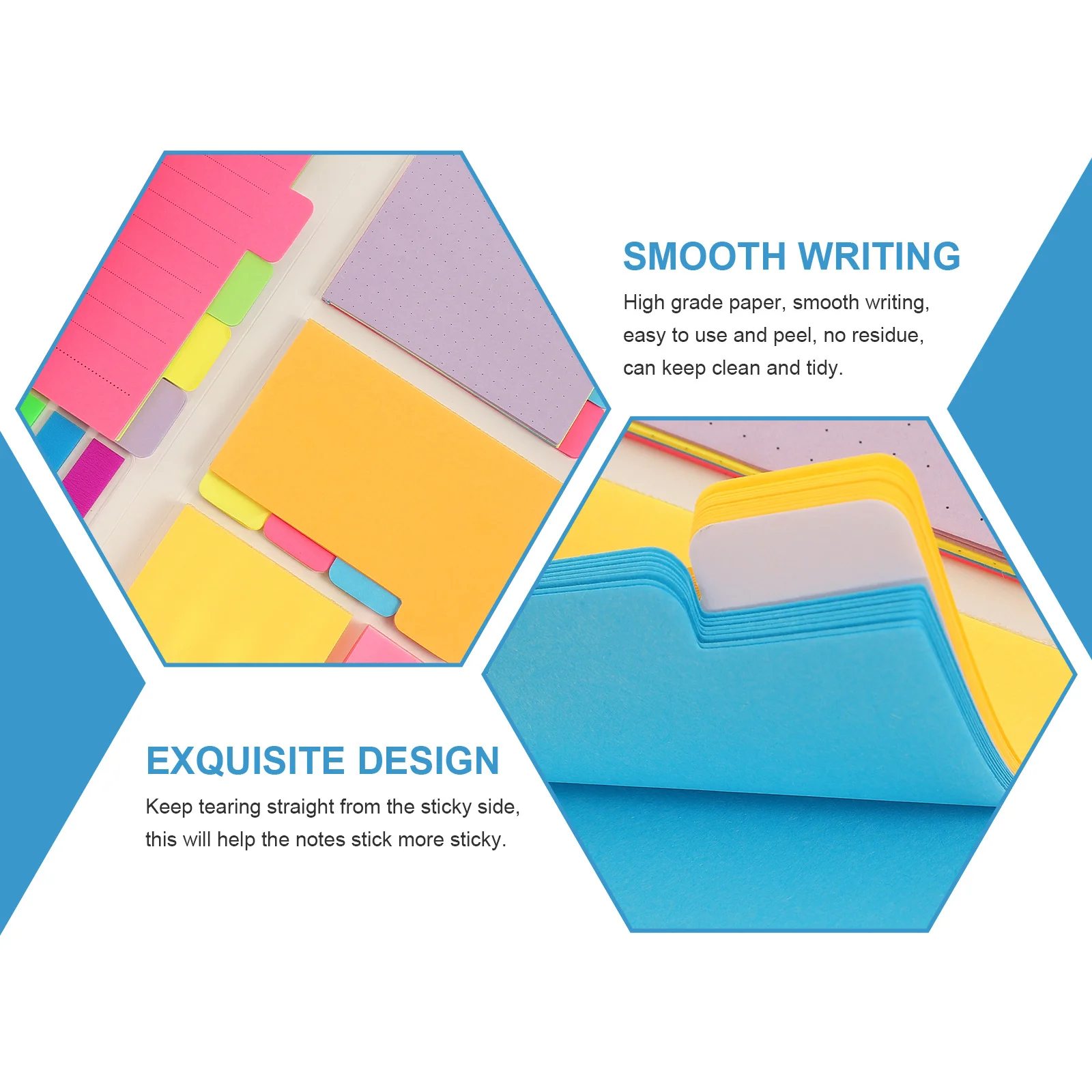 

UTHCLO Fluorescent Memo Sticker Pad Smooth Writing Notes for Students Office School Use