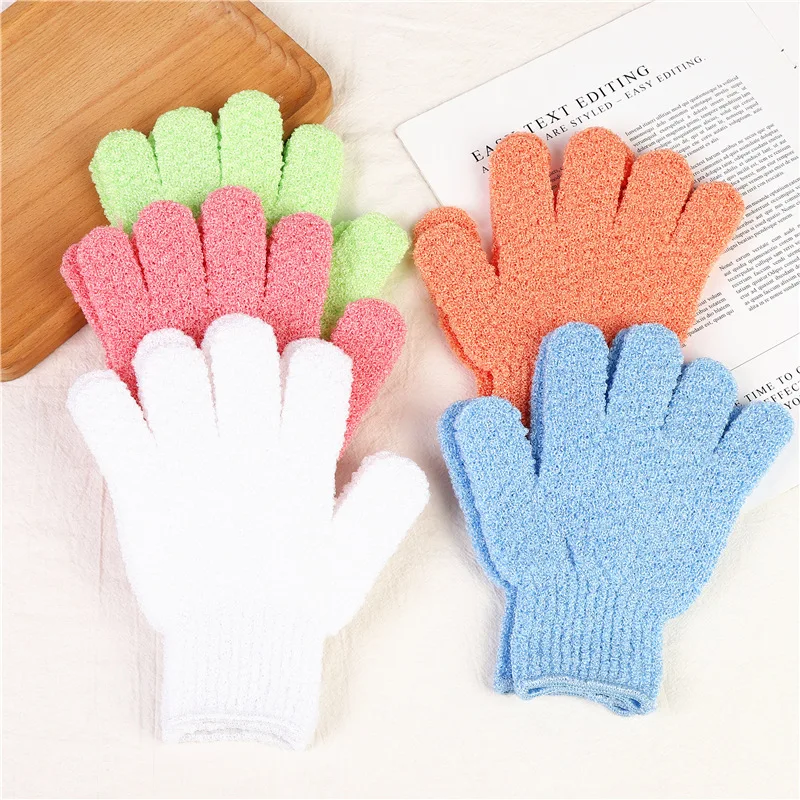 Single Hand Color Nylon Five-finger Glove Scrub Shower Bath Towel Rub Back Rub Legs Remove Dirt Skin Massage Bath Towel