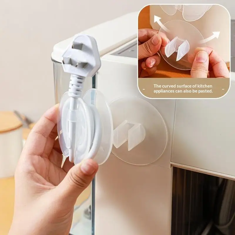 1/2/4Pcs Transparent Wire Management Wire Fixing Clip Wear-resistant Cable Organizer Self Adhesive Hook Round Storage Case