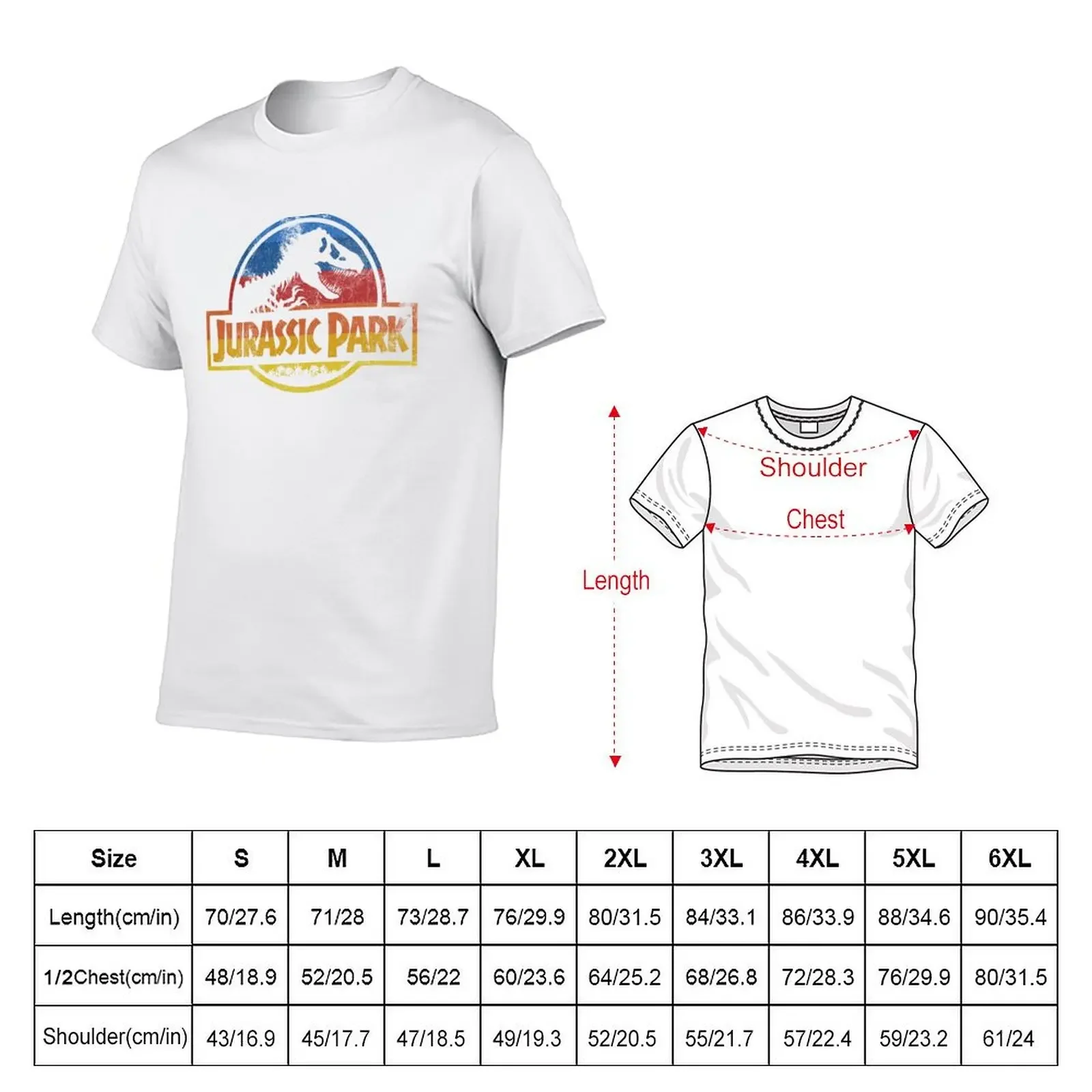 Jurassic Park Vintage Retro Stripe Movie Logo T-shirt cute tops shirts graphic tees t shirts for men graphic