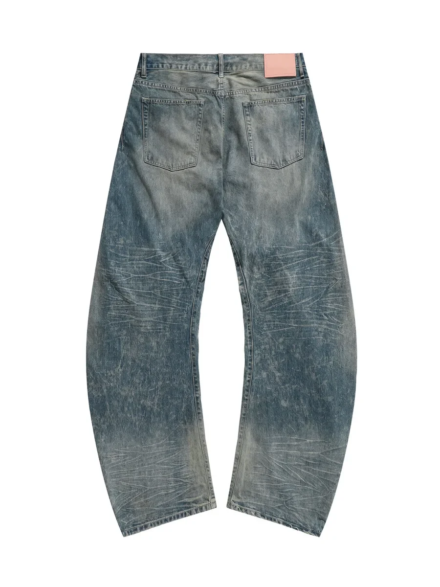 

AC 25FW Washed 2006M Water Ripple Wide Leg Scimitar Jeans