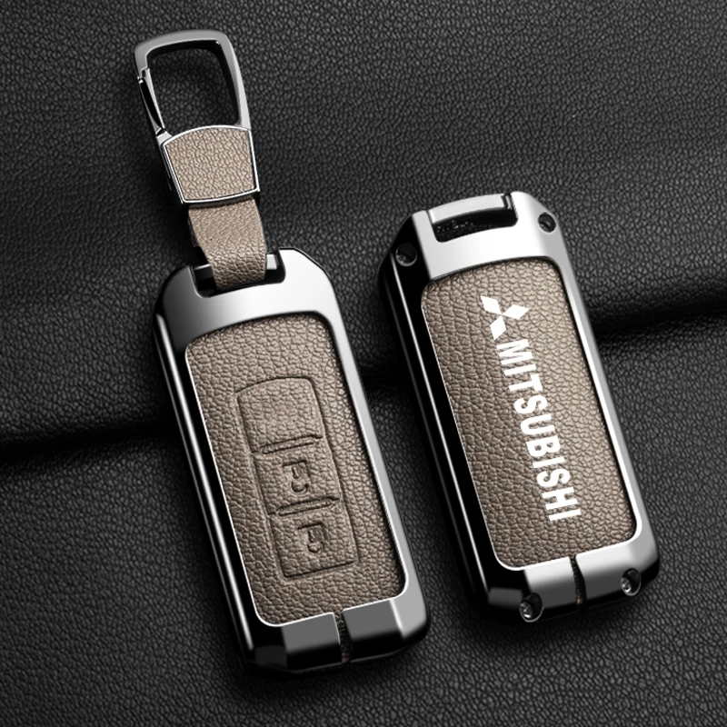 2Button Smart Keys Goatskin Car Key Case Full Cover Fit for Mitsubishi Outlander 2015 Pajero Sport 2020G Pajero Sport 3 Keychain