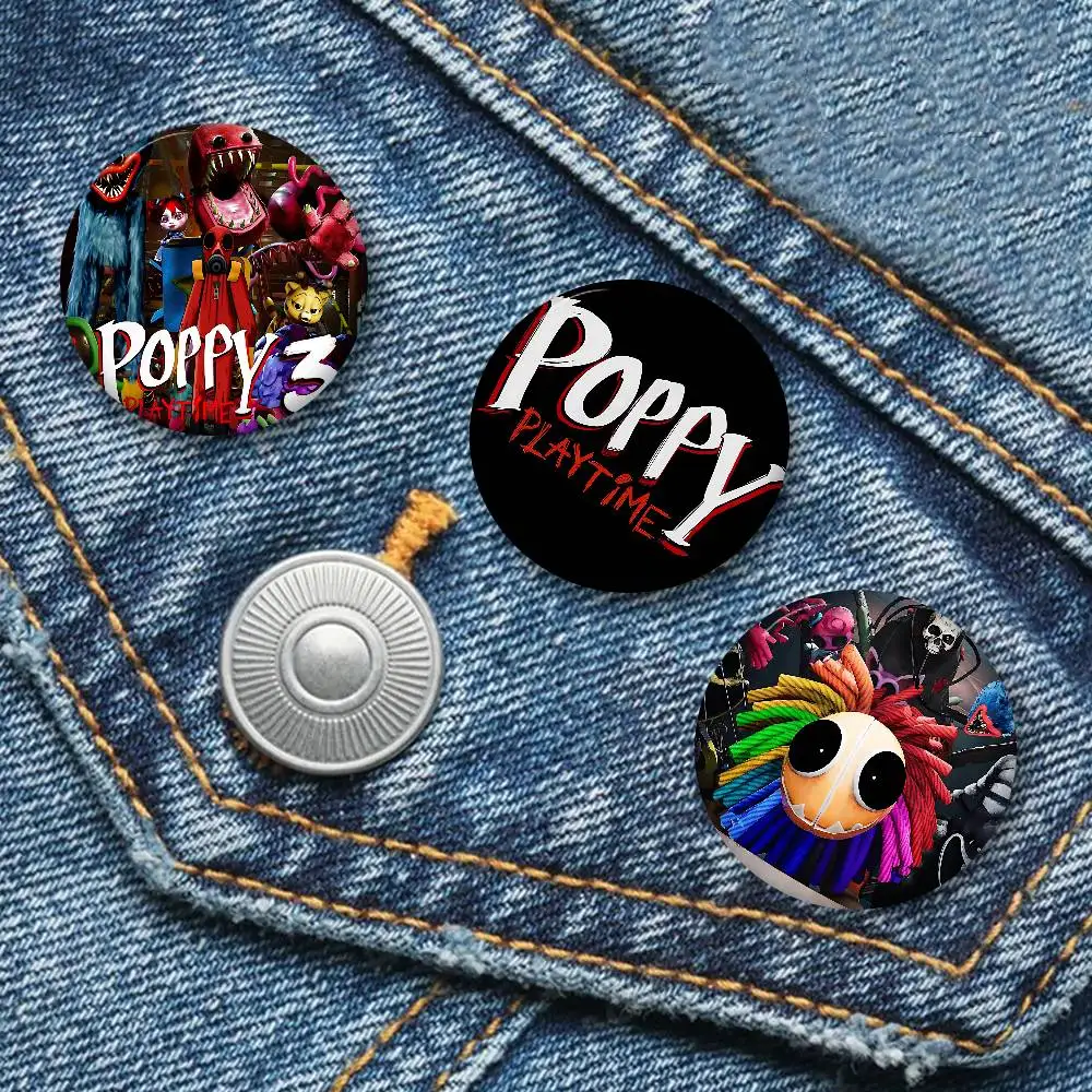 Game Poppy-p-playtimes 58mm Animals Funny Brooches Badge Backpack Clothes Gift Accessory