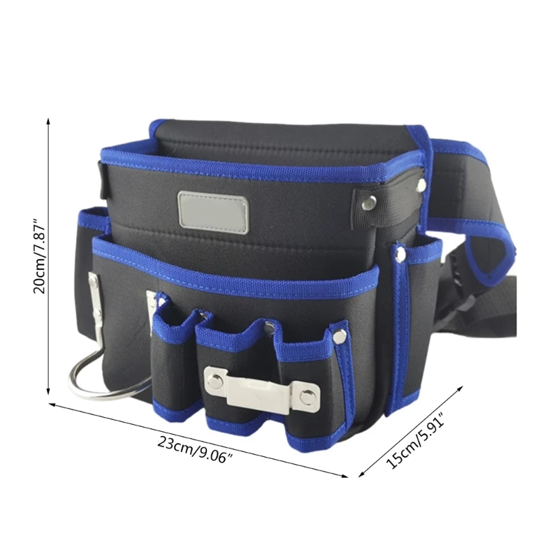 Sturdy Cloth Tool Belt Reliable Woodworking Nail Pouch with Multiple Pockets & Adjustable Waist Strap Handy Nail Bag