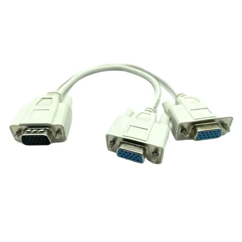 كابل تمديد محول الفاصل VGA SVGA RGB ذكر إلى 2 VGA HD 15 أنثى