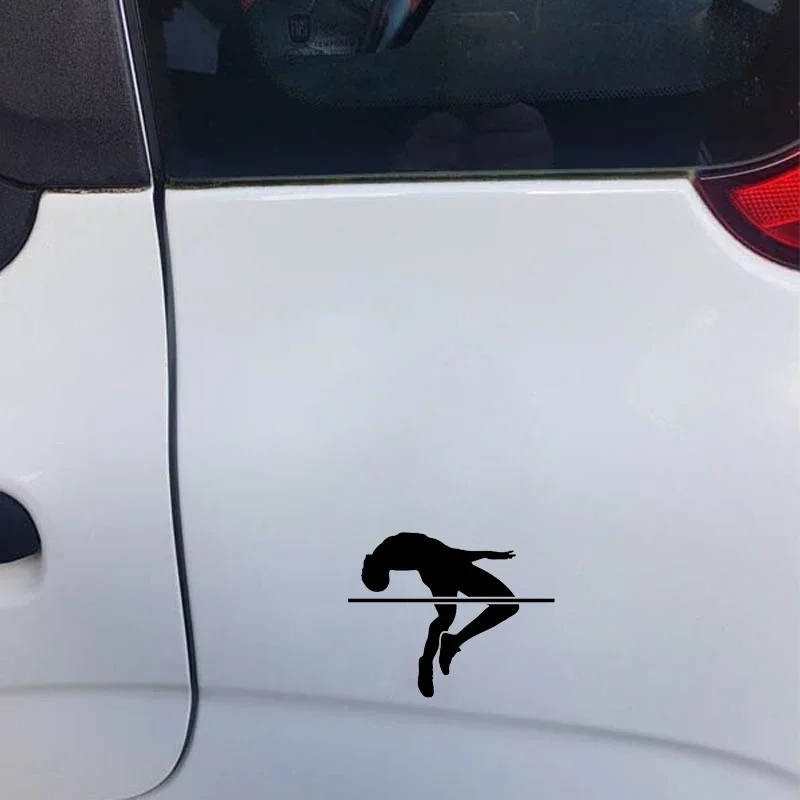 Car Stickers Coolest High Jumper Decoration Car Stickers PVC Accessories Decals Creative Waterproof Black/white,13cm*11cm