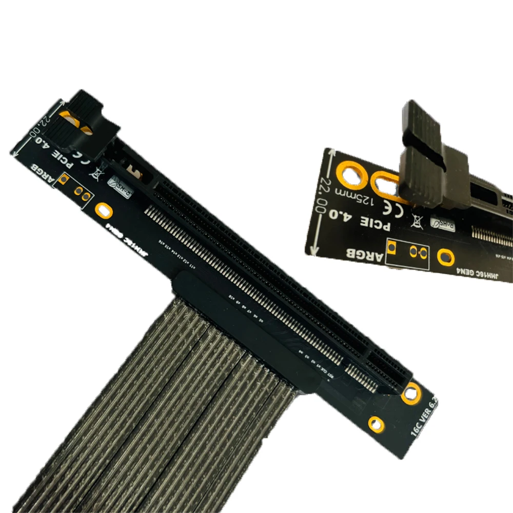 Cable de extensión de tarjeta gráfica GPU GEN4 blindado de alta velocidad PCIE X16 4,0 para instalación Vertical de ángulo recto de 90 ° en fundas ATX