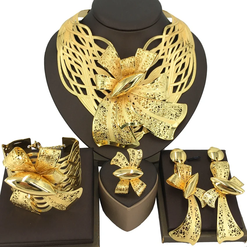 

Yuminglai High Quality Gold Plated Jewelry Set African Luxury Jewelry Set Dubai Jewelry Set FHK14096