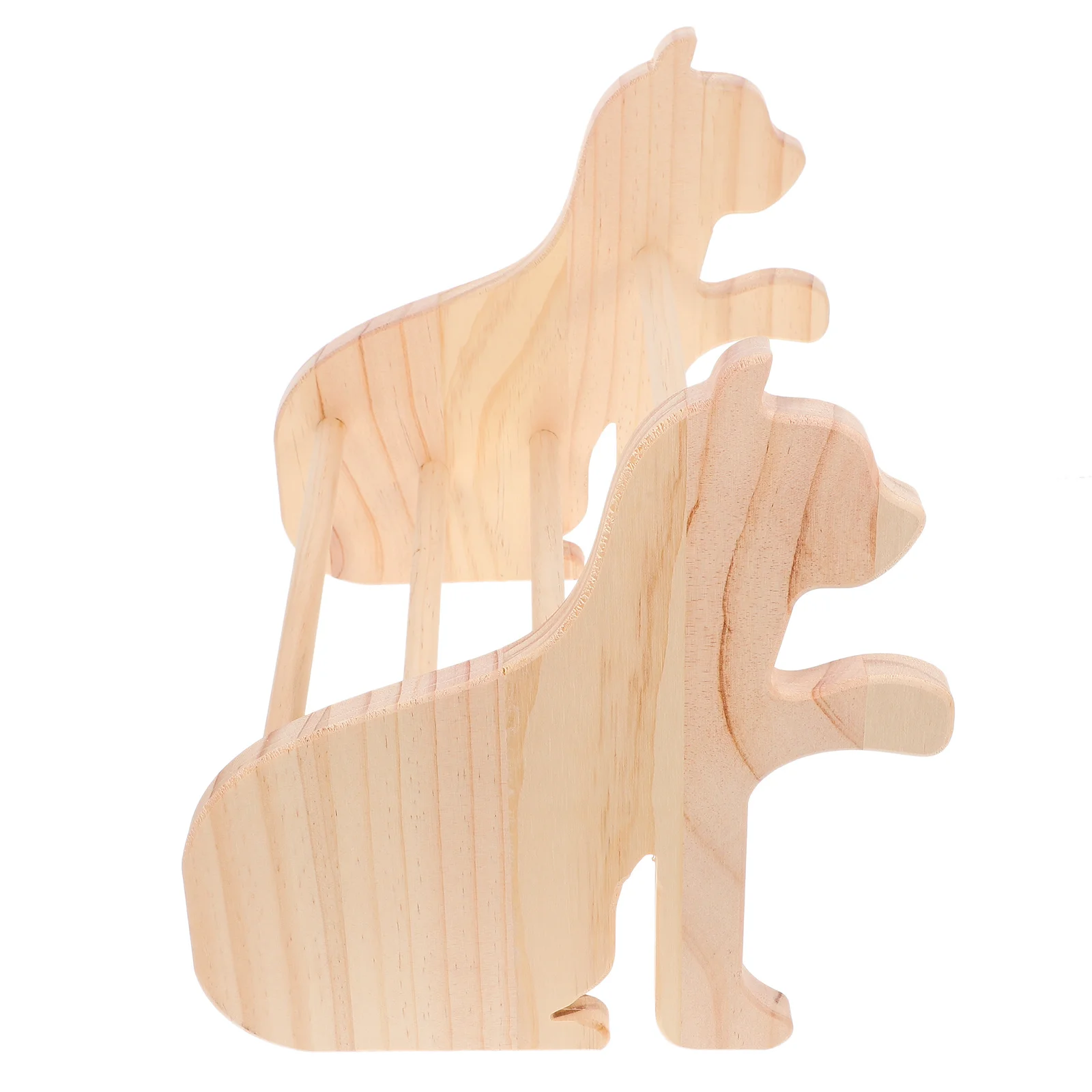 Desktop Bookshelf Wooden Cat Shaped Book Stand Small Bookshelf Desktop Organizer Wood Book Holder Magazine Storage Rack