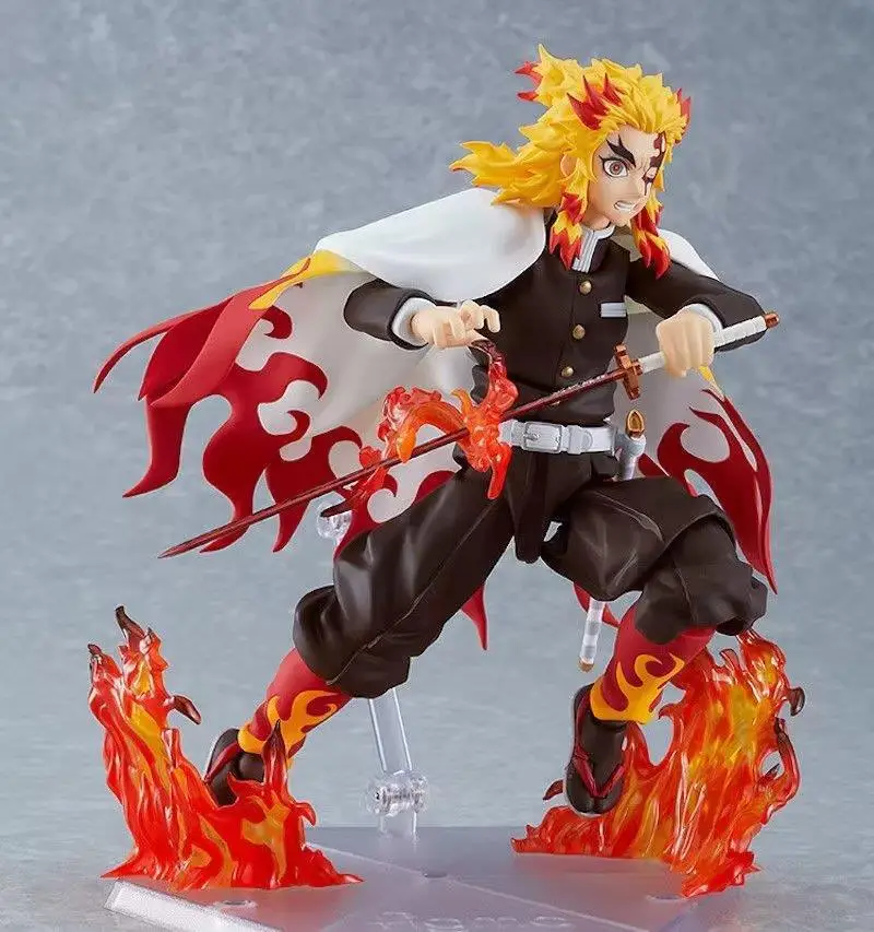 In Stock 15cm Demon Slayer Anime Figure Rengoku Kyoujurou Action Figure Agatsuma Zenitsu Kamado Nezuko Tanjirou Figurine Toys