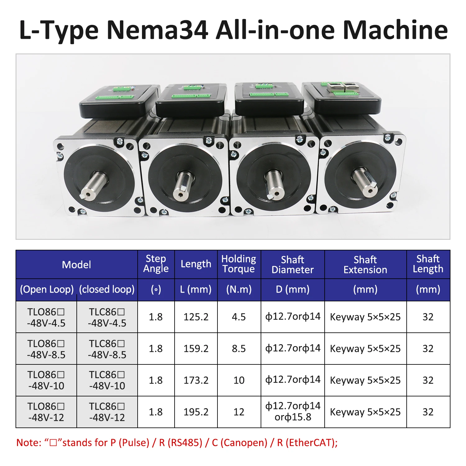 Lichuan 48V6A 2Phase Nema34 Stepper Motor Controller 4.5/8.5/10/12N.m Open Loop Integrated Stepper Motors Driver for CNC Machine