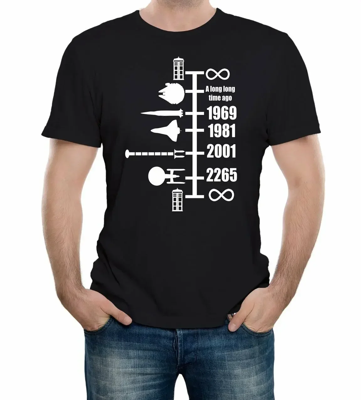

Funny SpaceShip Timeline T-Shirt 100% Cotton O-Neck Summer Short Sleeve Casual Mens T-shirt Size S-3XL