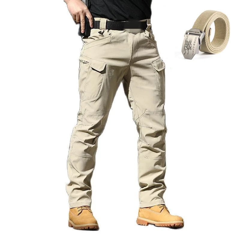 Gift Belt Unique Special Forces Fans Overalls Stretch Breathable Tactical Multi Pocket Front Zipper Outdoor Casual Pants