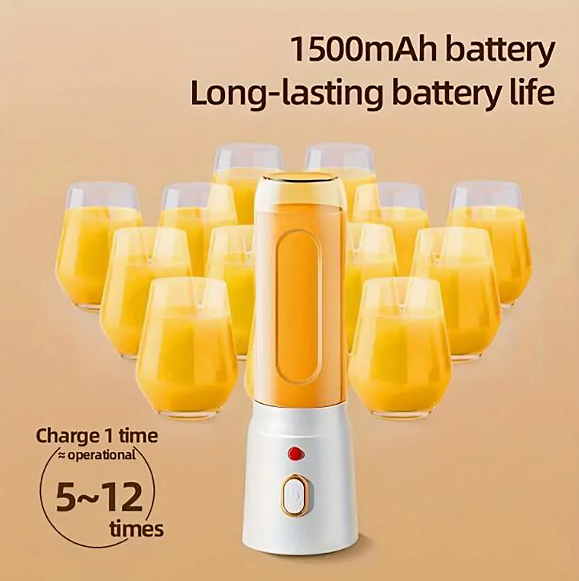 

1PC Professional Colorful Blender with Wireless Juice Cups - Versatile and Efficient Mixer for Smoothies, Shakes, and Juices