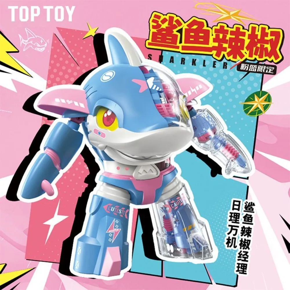 

Официальный конструктор TOPTOY Pink Blue Limited Shark Chili B-Robo Kabutack, модель для сборки, настольное украшение, подарок на день рождения